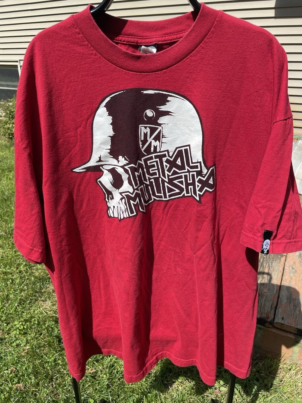 Vintage Metal Mulisha T Shirt 2XL Red Double Sided Big Logo FMX Moto Skull